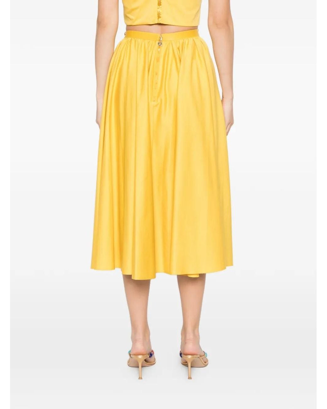 Elisabetta Franchi Yellow Sun Cotton Skirt