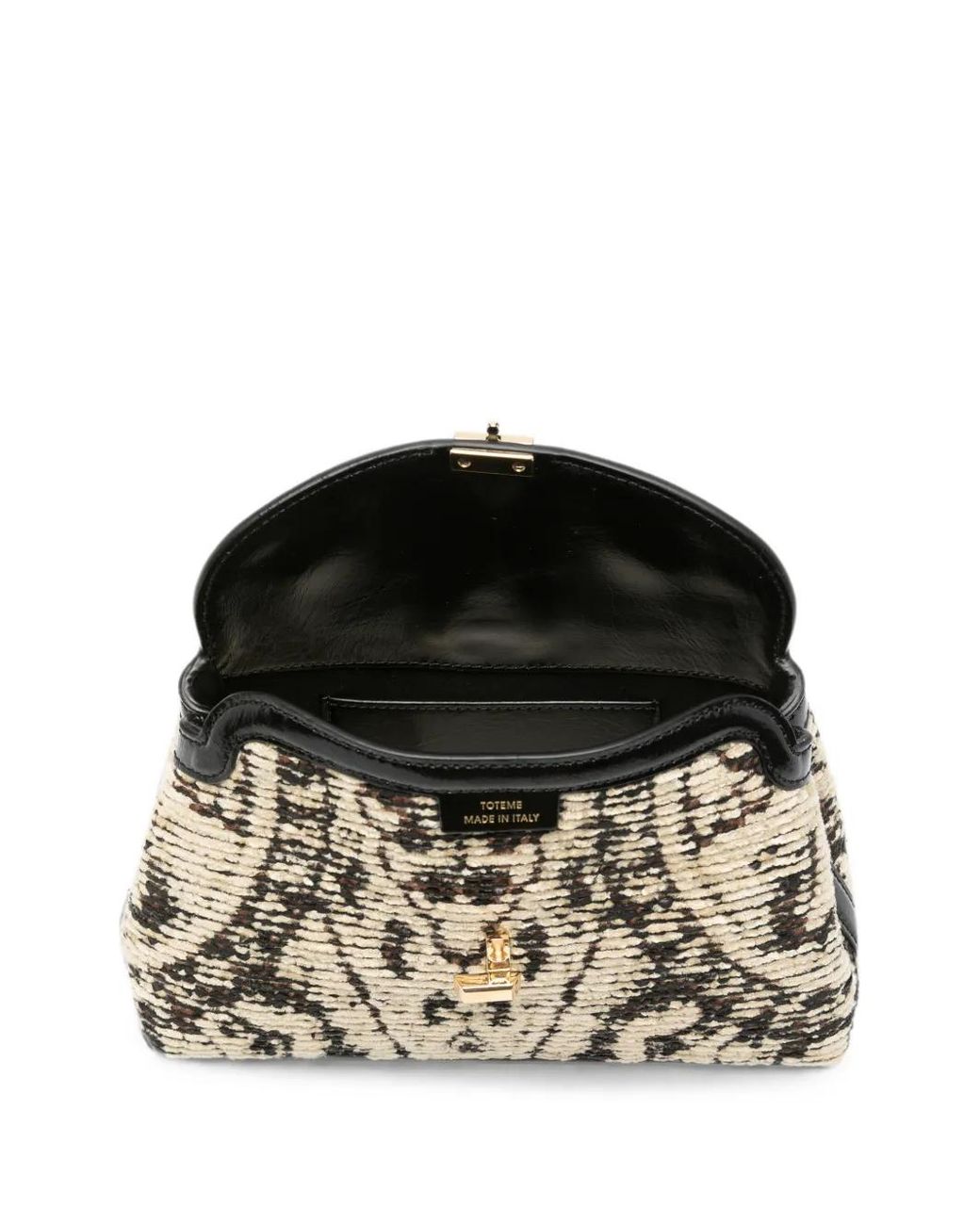 Totême Black Mini T-Lock Paisley Clutch Rye