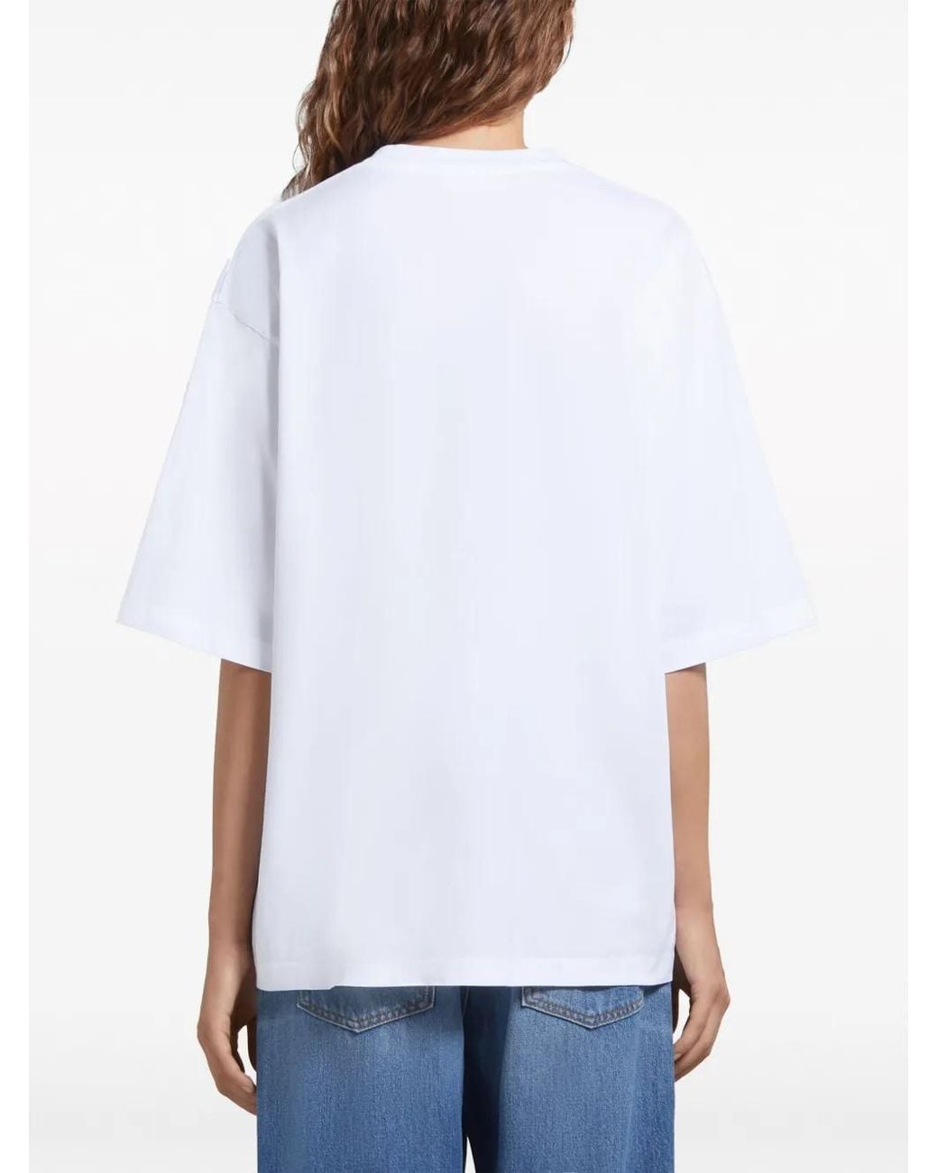Marni White Wavy Logo Cotton-Jersey T-Shirt
