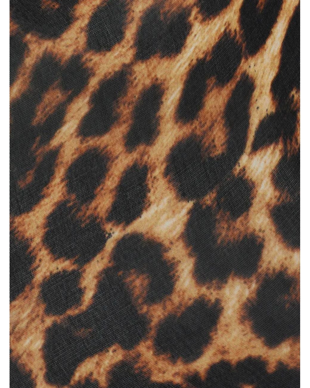 Maison Close Brown Safari Leopard-Print Mini Wrap Skirt