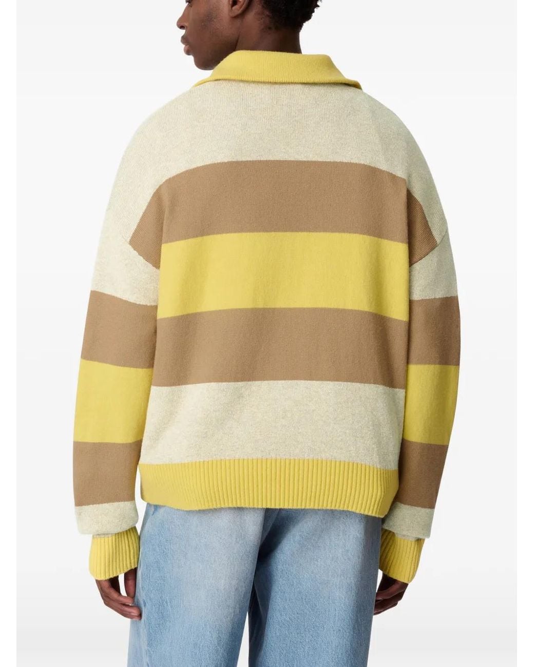 Axel Arigato Yellow Marine Striped Polo Shirt for men