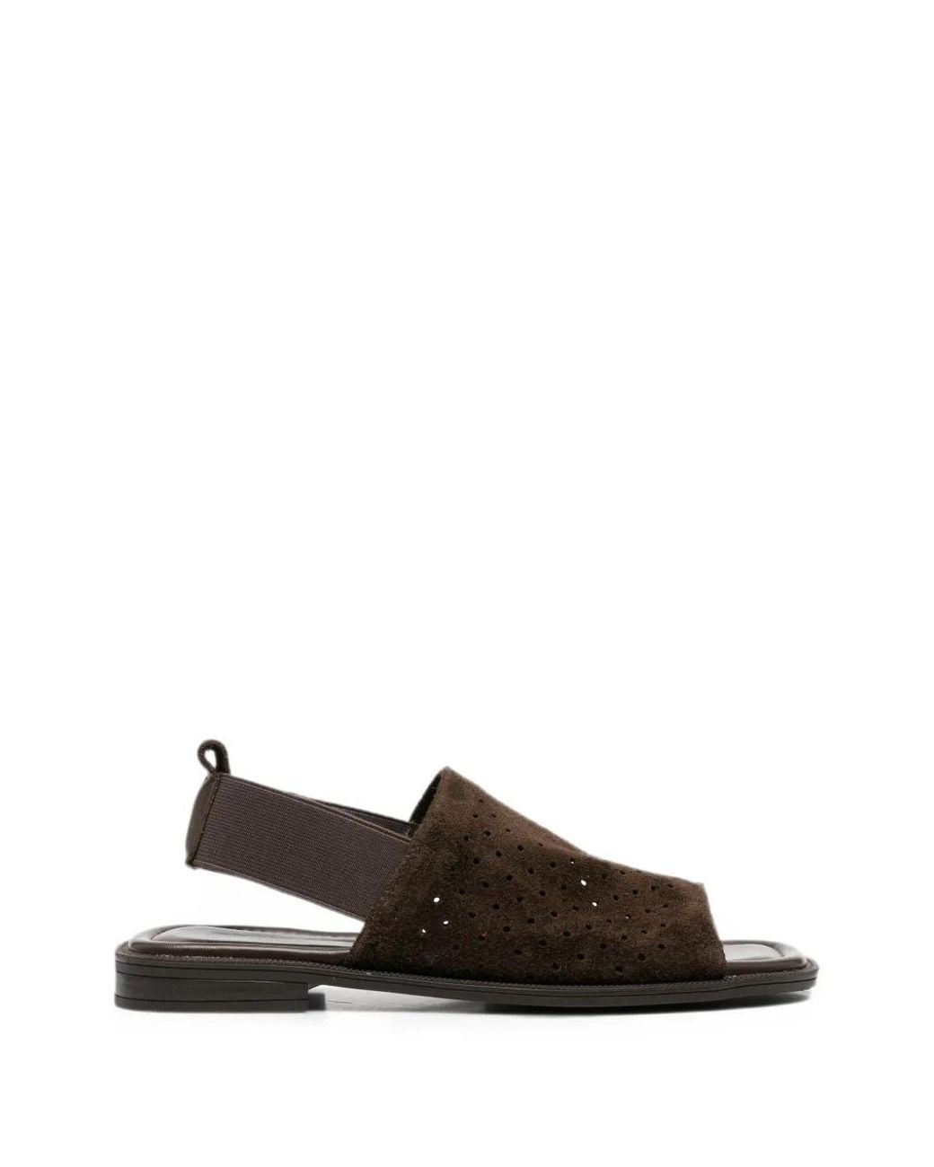 SERGIO MORETTI FIRENZE White Perforated-Suede Slingback Sandals