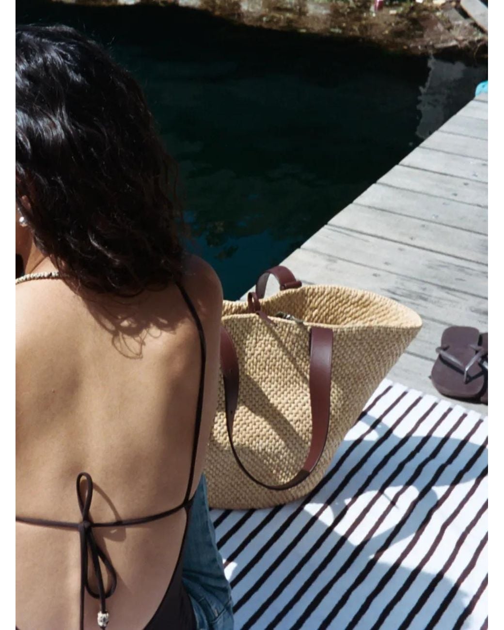 LIE STUDIO Natural The Bianca Raffia Bag Small
