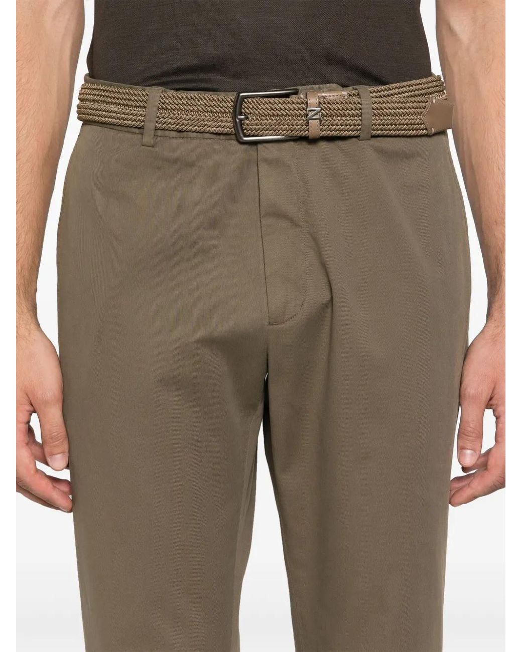 Zegna Natural Tapered Trousers for men
