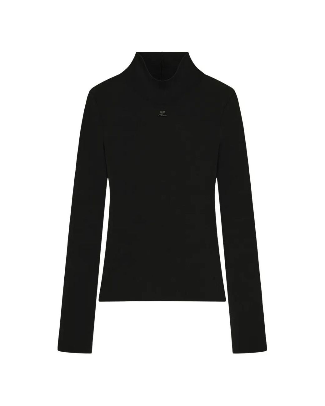 Courreges Black Milano Knit Logo-Patch Sweater