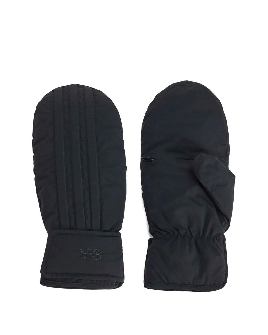 Y-3 Blue Logo-Embroidered Gloves