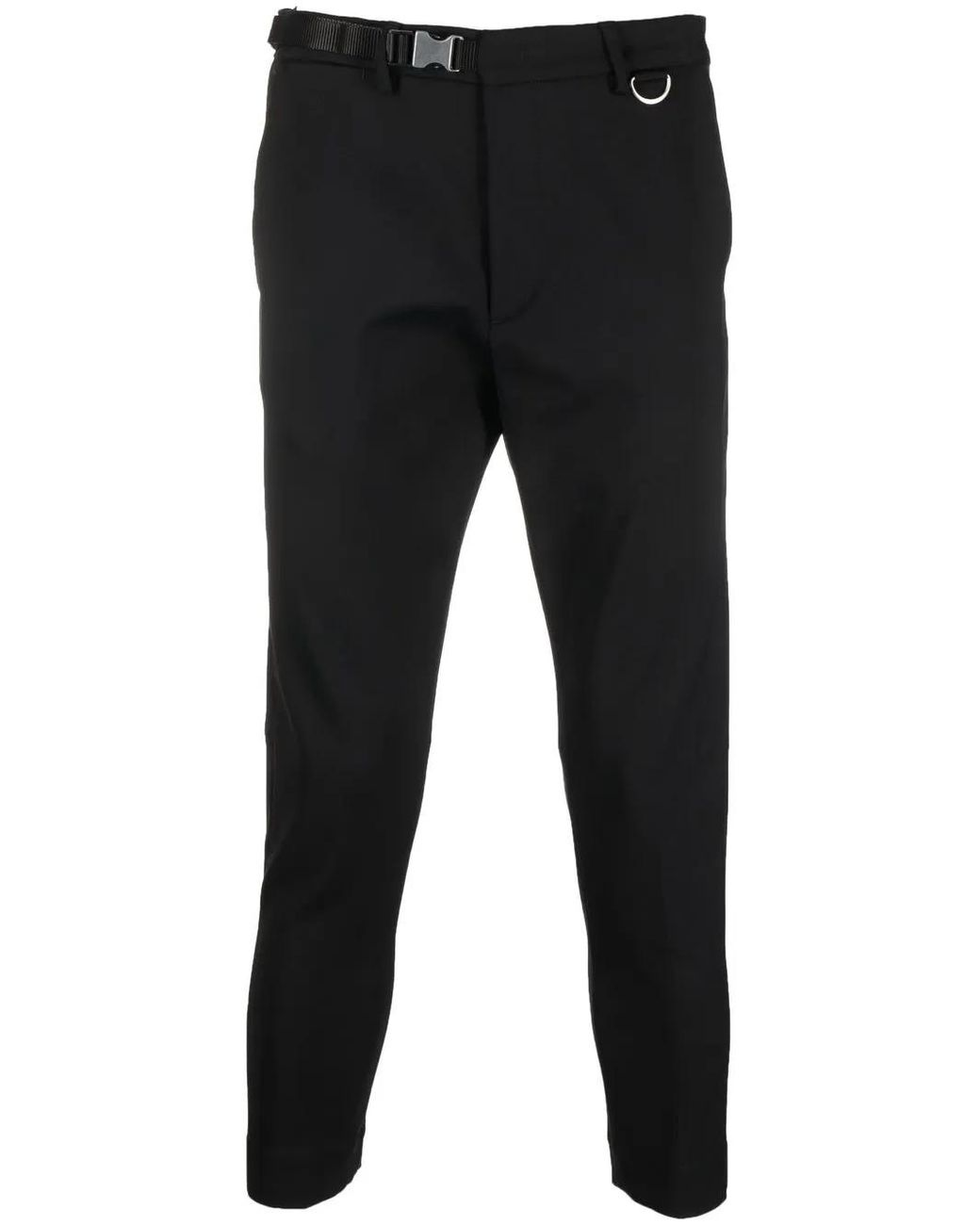 Low Brand Black Tapered Cropped Trousers for men