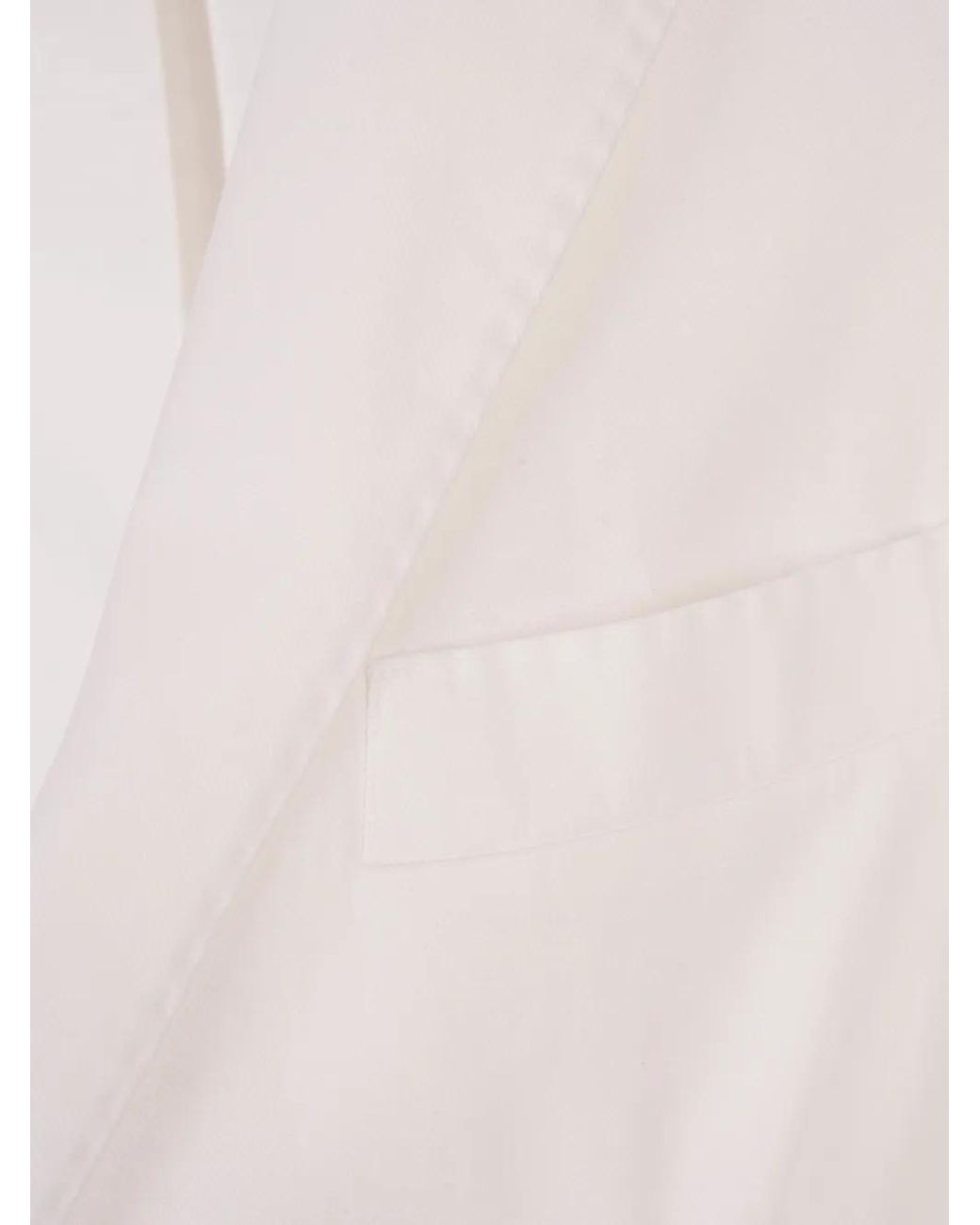 RUSSO CAPRI White Oxford Button Blazer for men