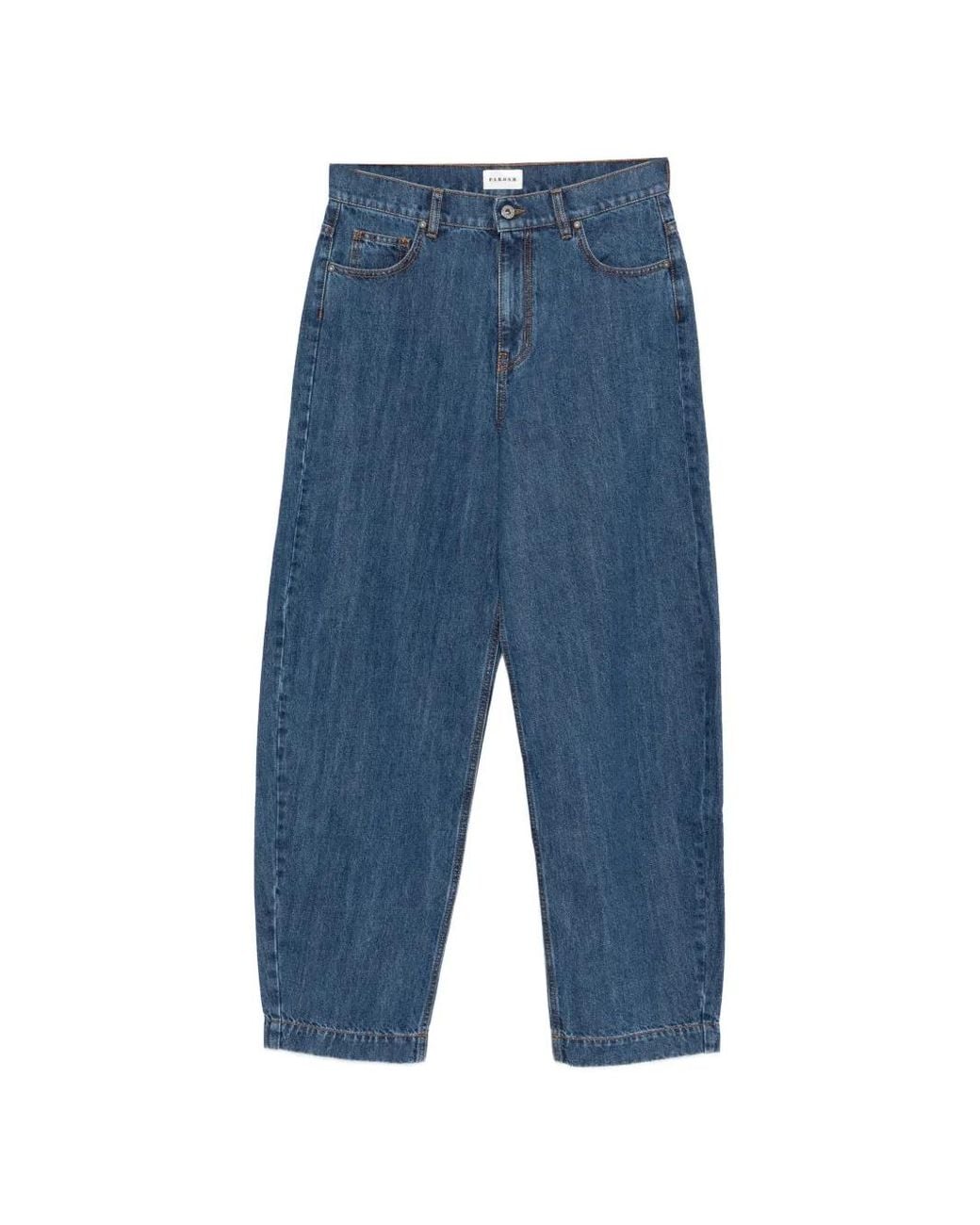 P.A.R.O.S.H. Blue Cojin Five-Pocket Tapered Jeans