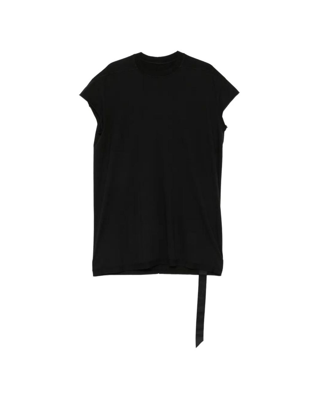 Rick Owens Black Ribbed-Collar Sleeveless T-Shirt for men
