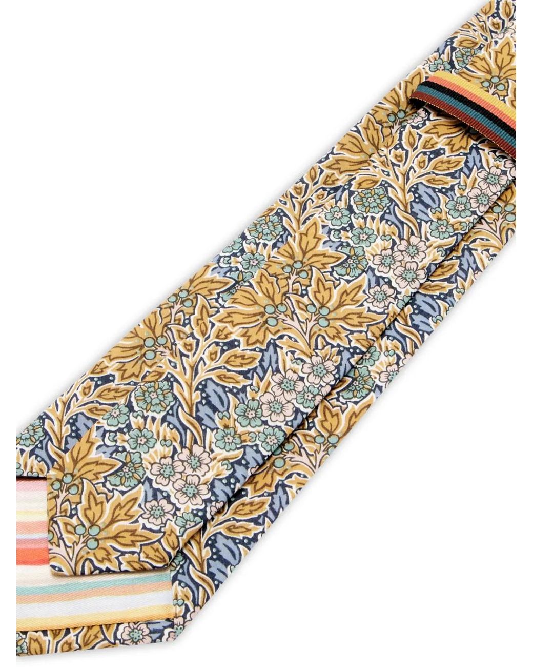 Paul Smith White Liberty Floral' Cotton Tie for men