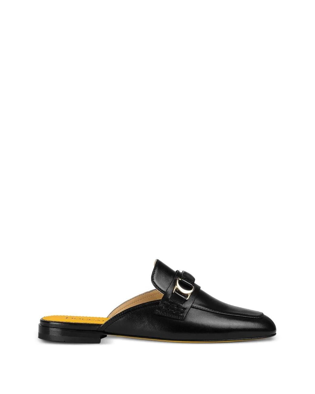 Doucal's Black Metal-Detail Leather Mules