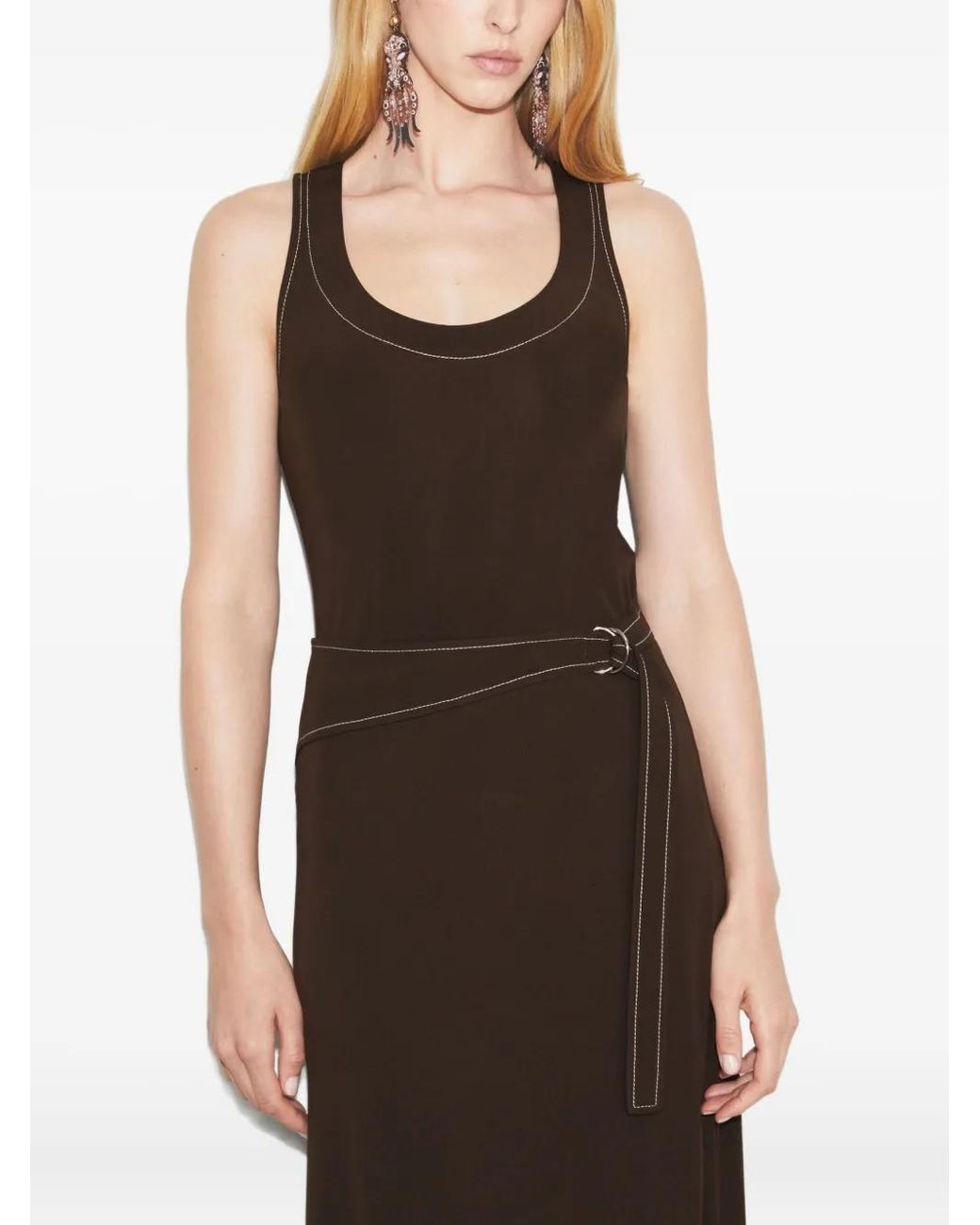 Tory Burch Brown Jersey Tank Top