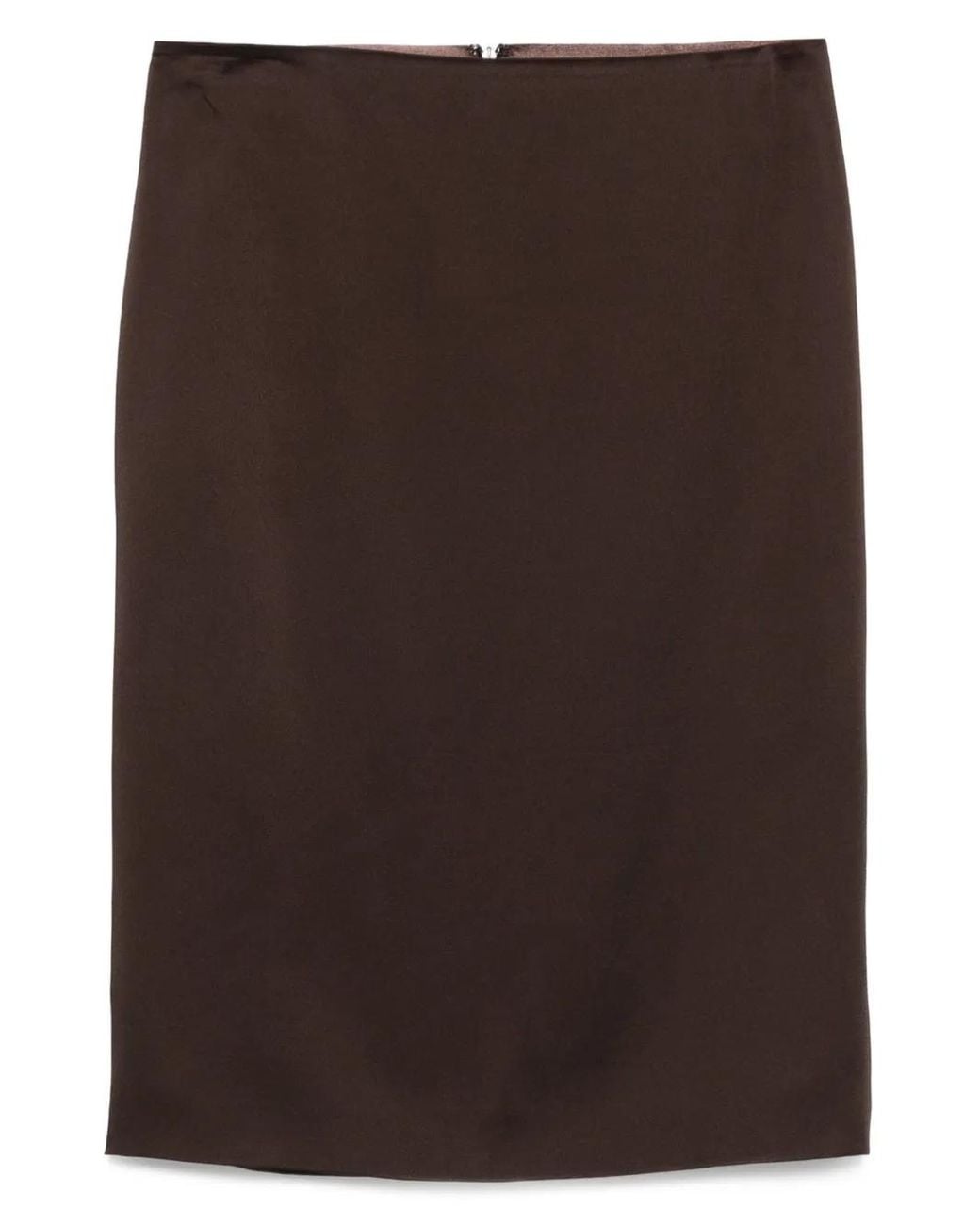 Tom Ford Brown Silk Pencil Skirt
