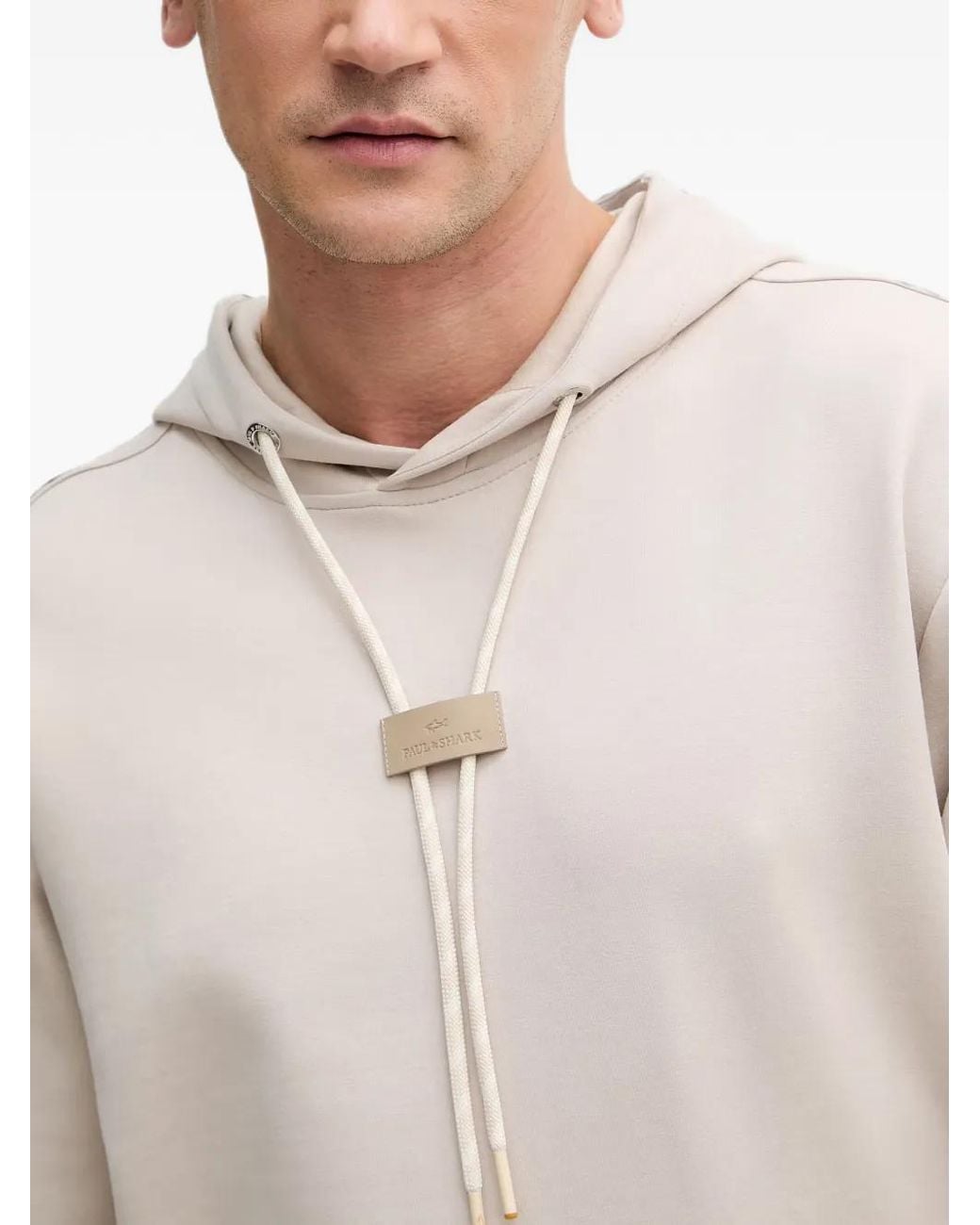Paul & Shark White Drawstring Hoodie for men