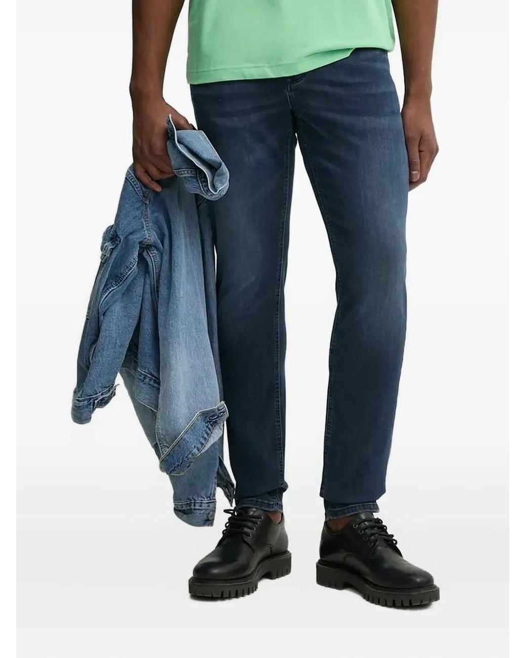 Joop! Jeans Met Riemlussen En Patch in het Blue voor heren