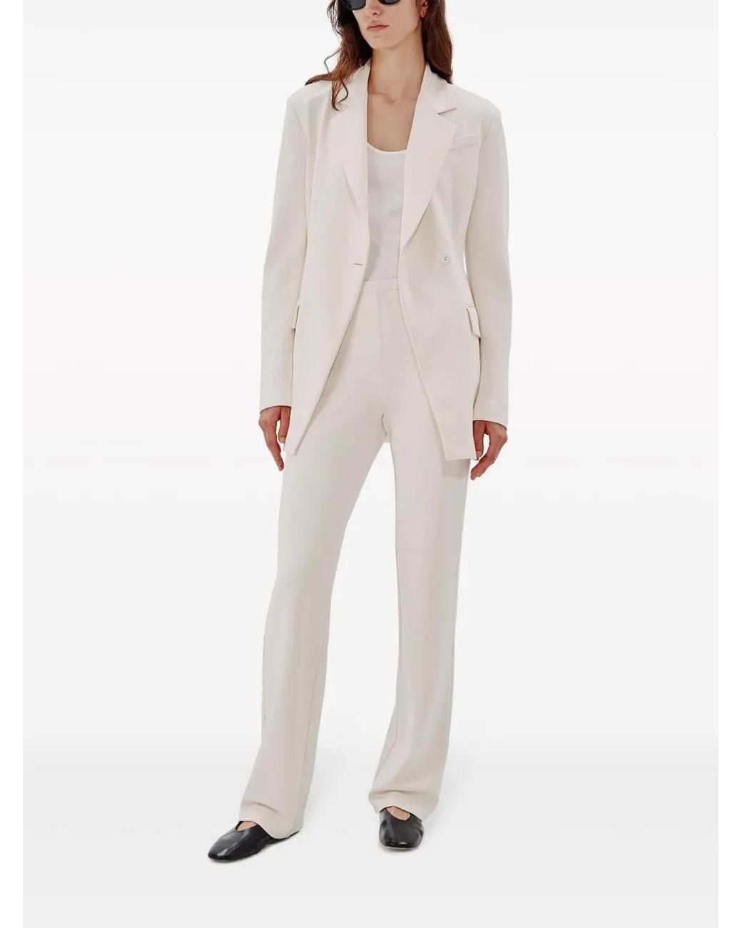 Another Tomorrow White Everday Jersey Blazer