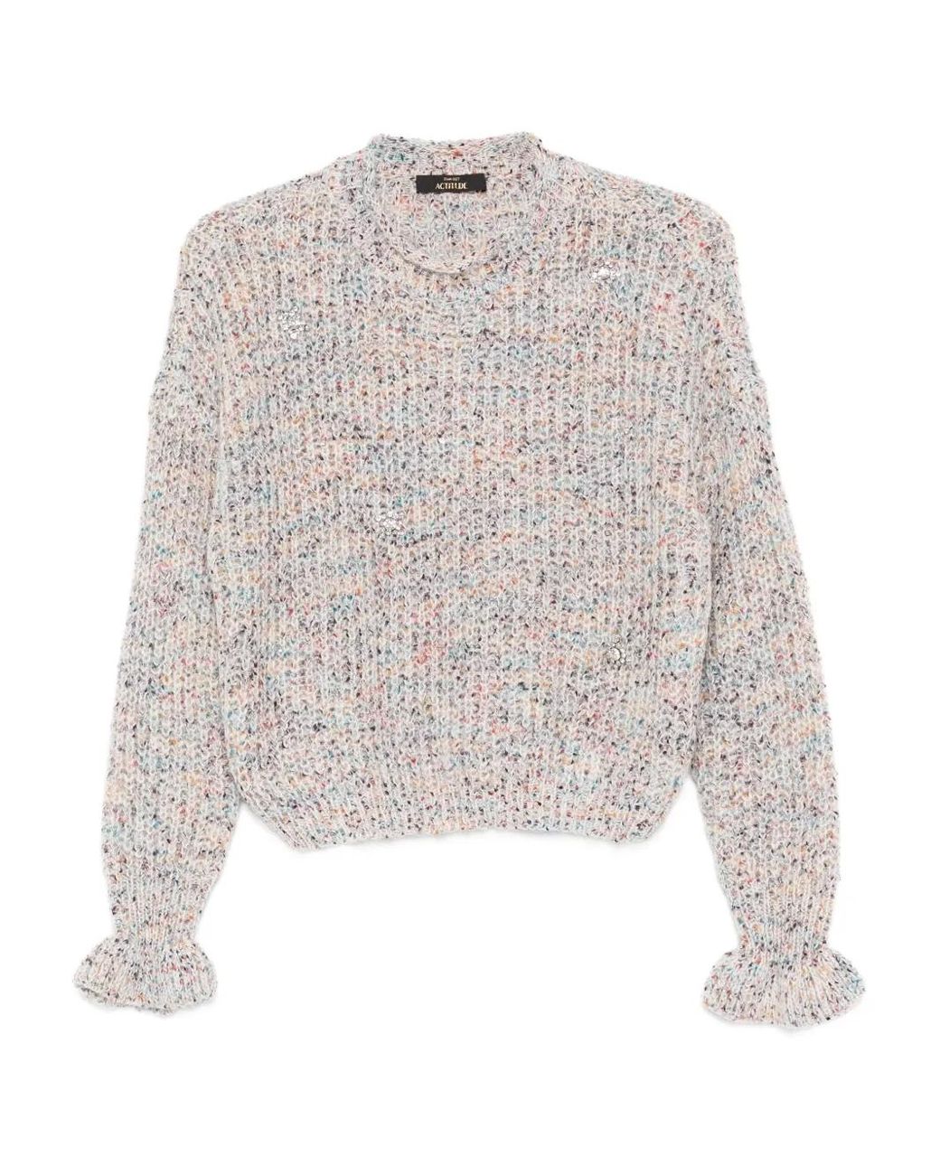 Twinset White Ruffled-Cuff Sweater