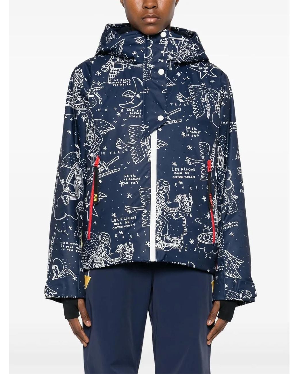 Rossignol Blue X Jcc Constellation-Print Hooded Ski Jacket