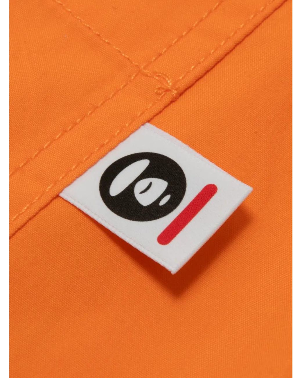 Aape By A Bathing Ape Orange Logo-Print Drawstring Shorts for men