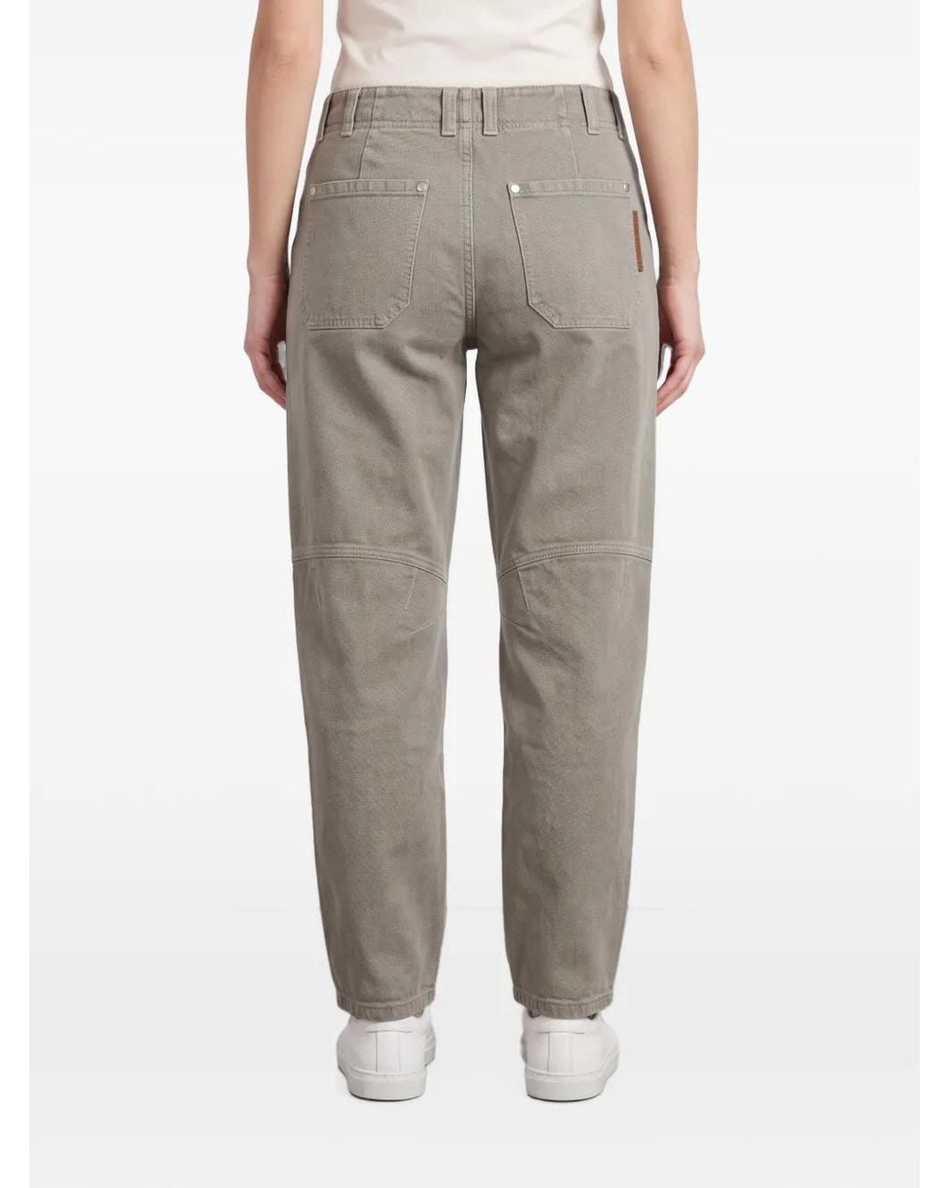 Brunello Cucinelli Gray Panelled Twill Trousers