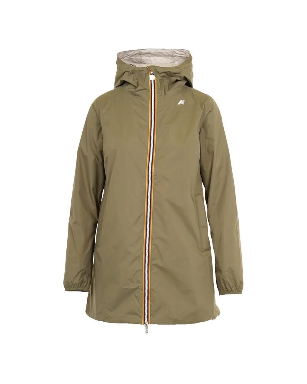 K-Way Green Zip-Up Hooded Coat