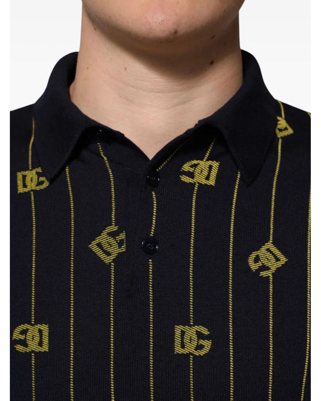 Dolce & Gabbana Black Polo-Collar Sweater for men