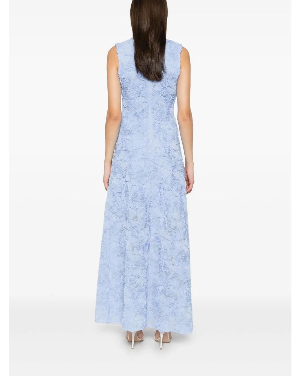 ROTATE BIRGER CHRISTENSEN Flared Long Dress With Flowers in Blue | Lyst ROTATE BIRGER CHRISTENSEN Flared Long Dress With Flowers in Blue | Lyst