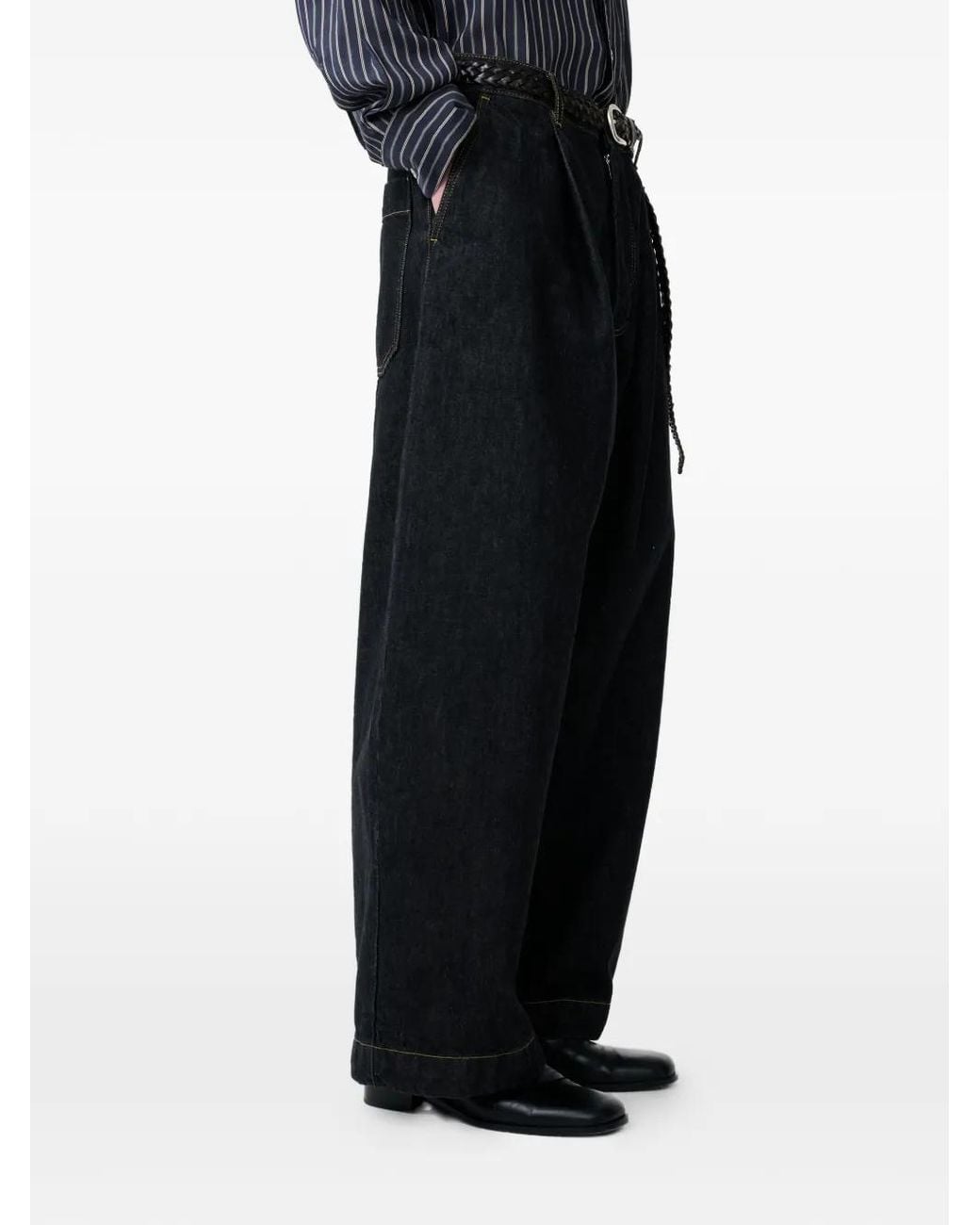 Studio Nicholson Gray Jean Puch À Passants De Ceinture for men