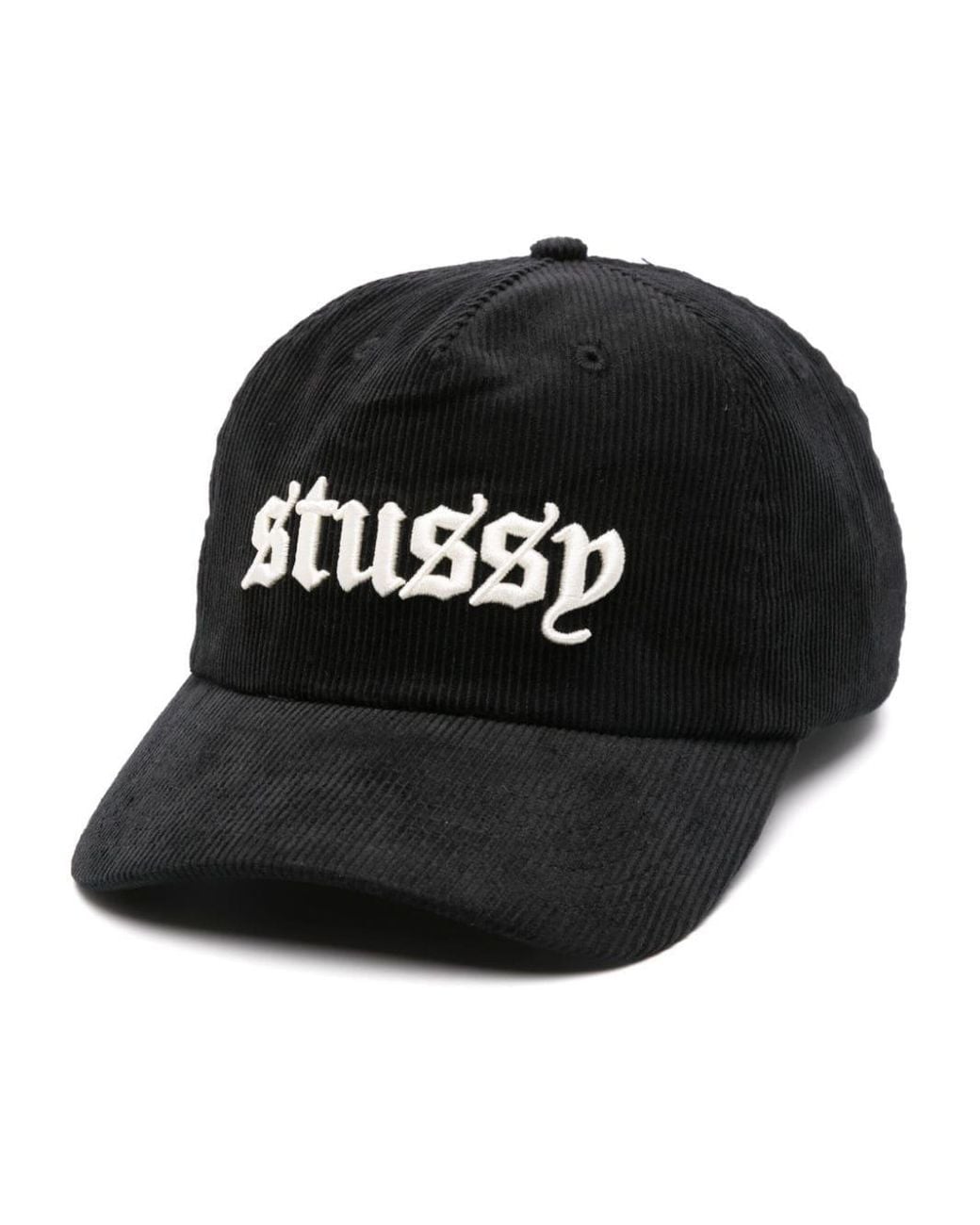 帽子 Stussy Mid-Depth Old English Snapback Stussy Mid-depth Old English Snapback Corduroy Cap in Black | Lyst