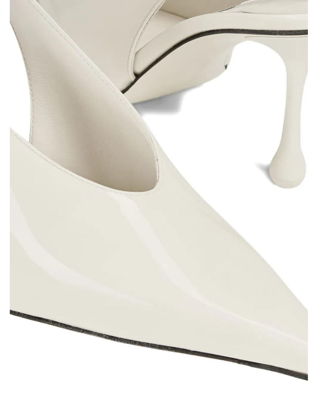 Jimmy Choo White Isa 80 Pointed Slingback Pumps