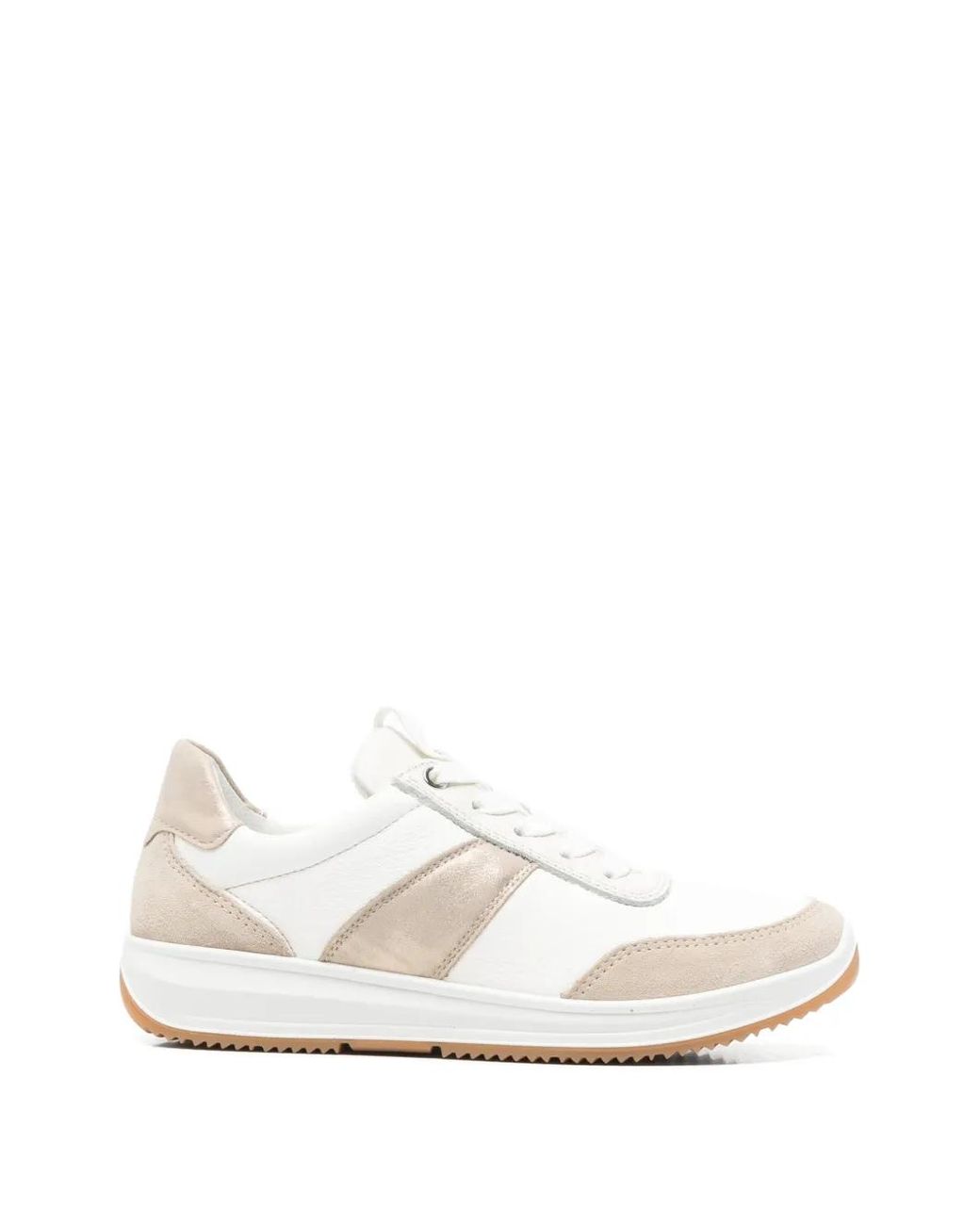 Ara White Suede-Panelled Side-Zip Sneakers