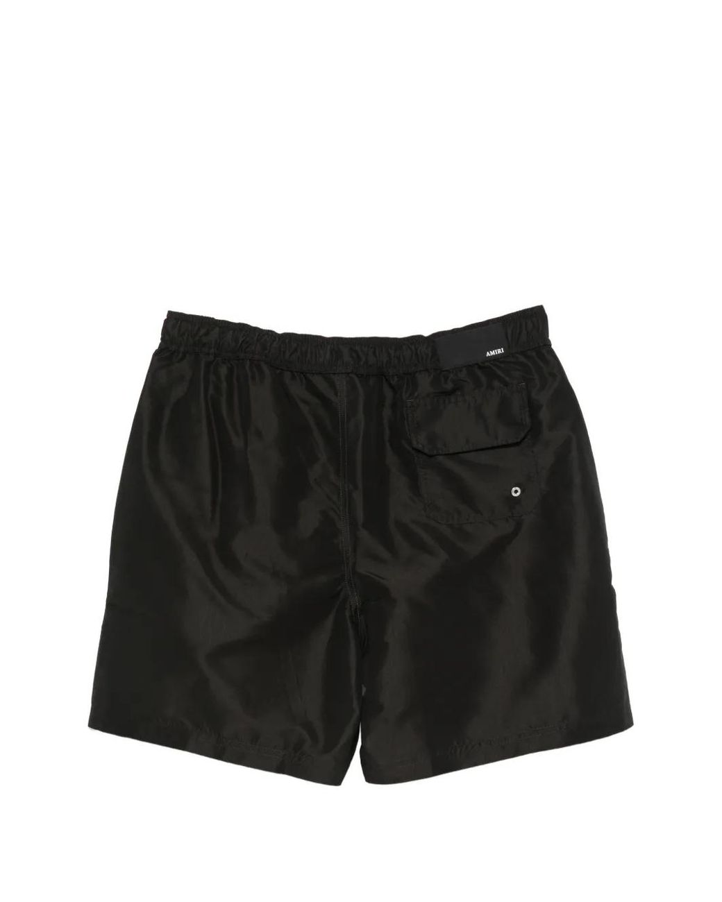 Amiri Black Logo-Patch Swim Shorts for men