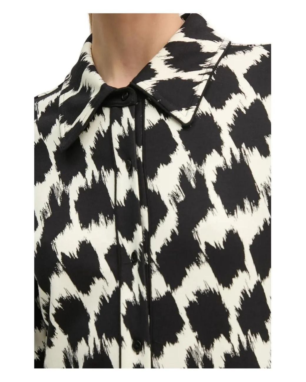 Diane von Furstenberg Black Abstract-Print Shirt