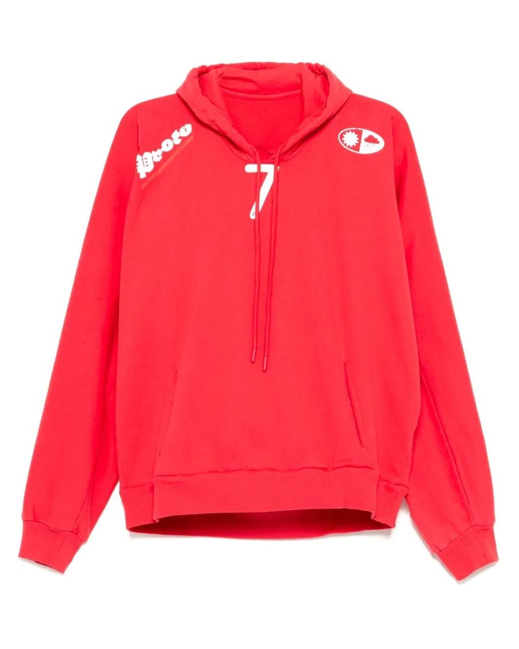 Sudadera Con Capucha Y Cuello Movido PROTOTYPES de color Red