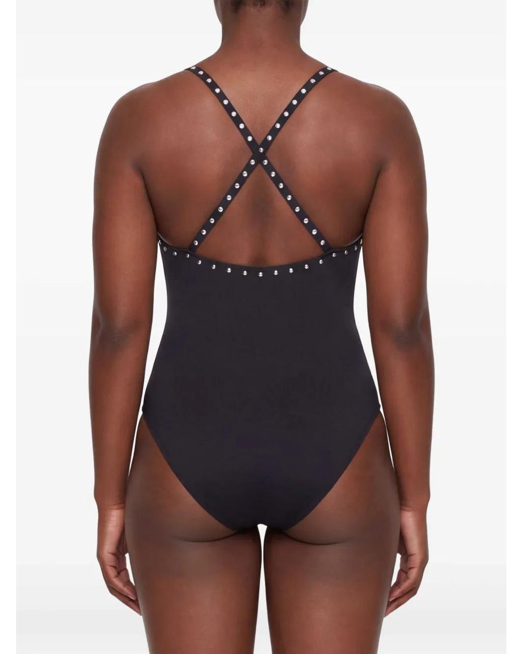 Let's Swim Black Studded Swimsuit