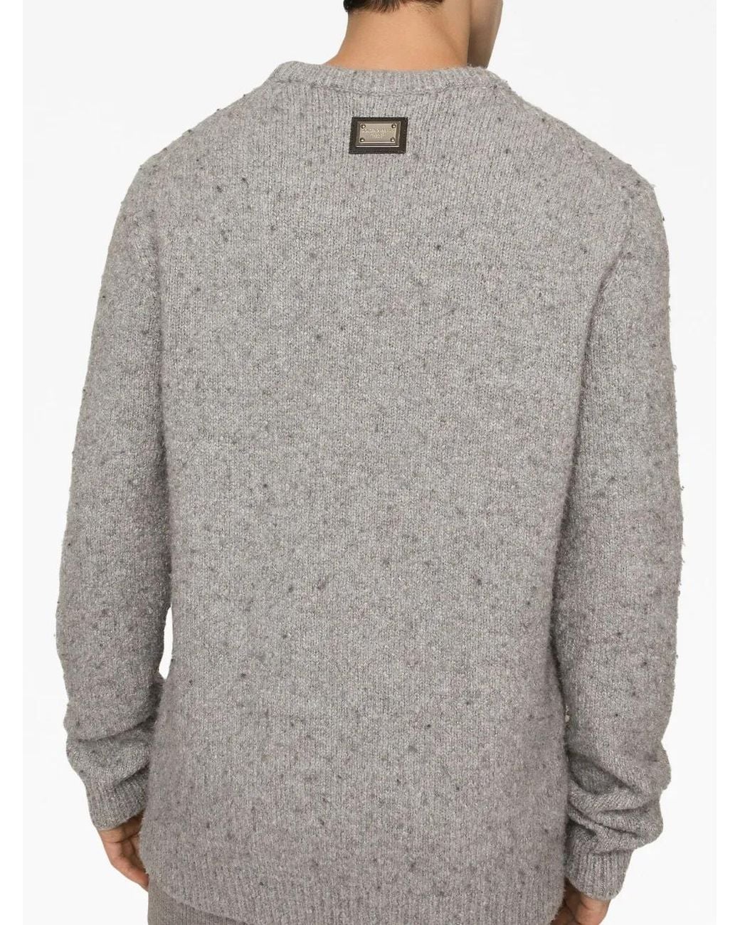 Dolce & Gabbana Gray Crew-Neck Long-Sleeve Jumper for men