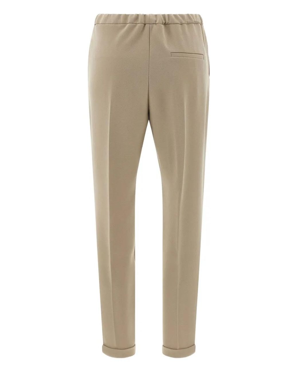 Alberto Biani Natural Elasticated Pleat Trousers