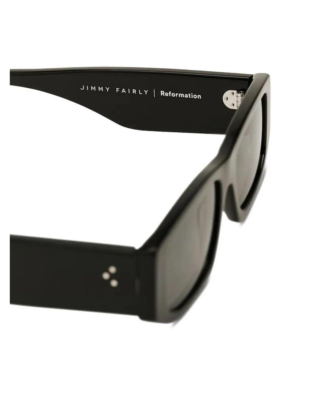 Reformation Gray Anna Rectangle-Frame Sunglasses