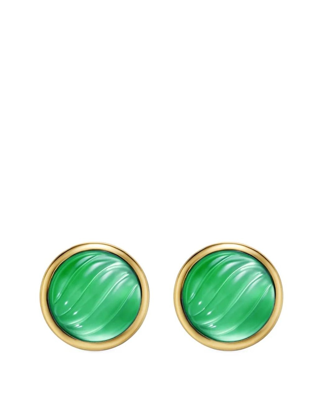 David Yurman Green Cable Onyx Earrings