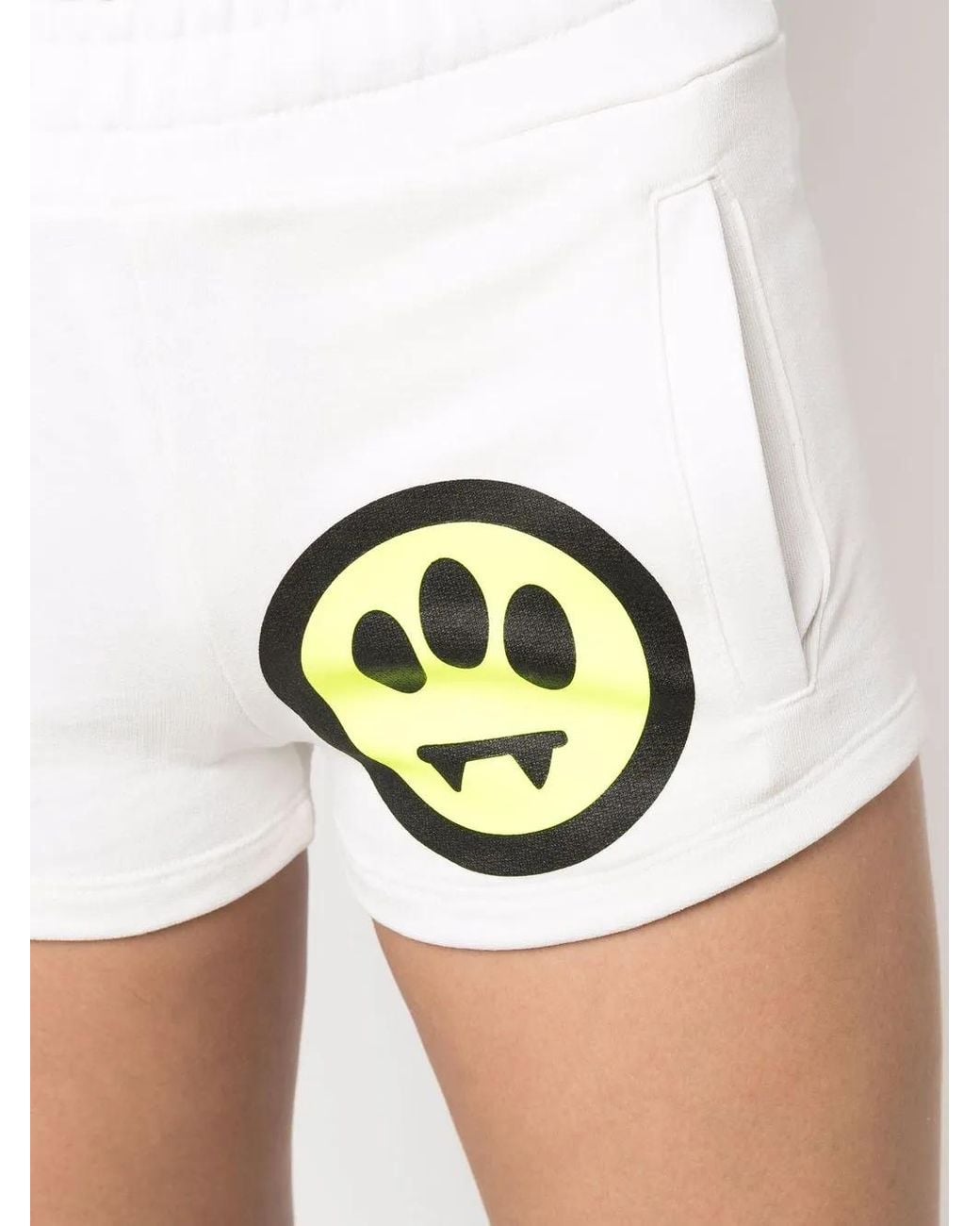 Barrow White Logo-Print Mini Shorts