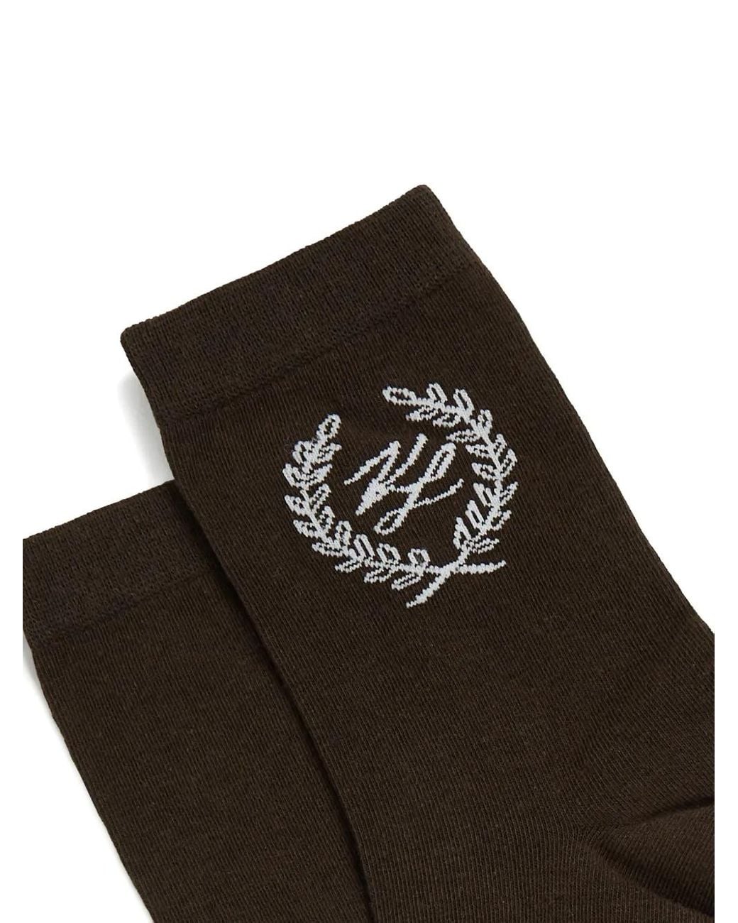 Karl Lagerfeld Natural Crest-Embroidered Socks (Pack Of Two)