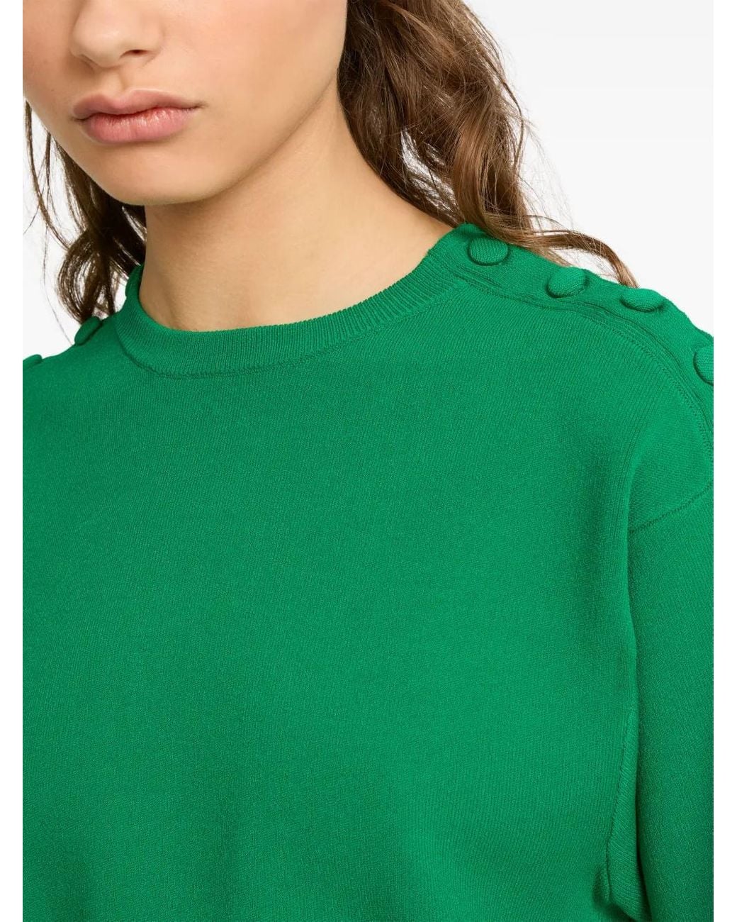 Yves Salomon Green Knitted T-Shirt Dress