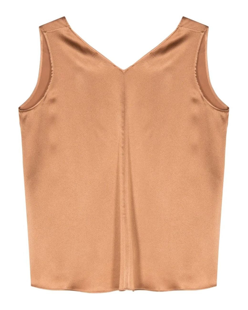 Antonelli Natural V-Neck Satin Top