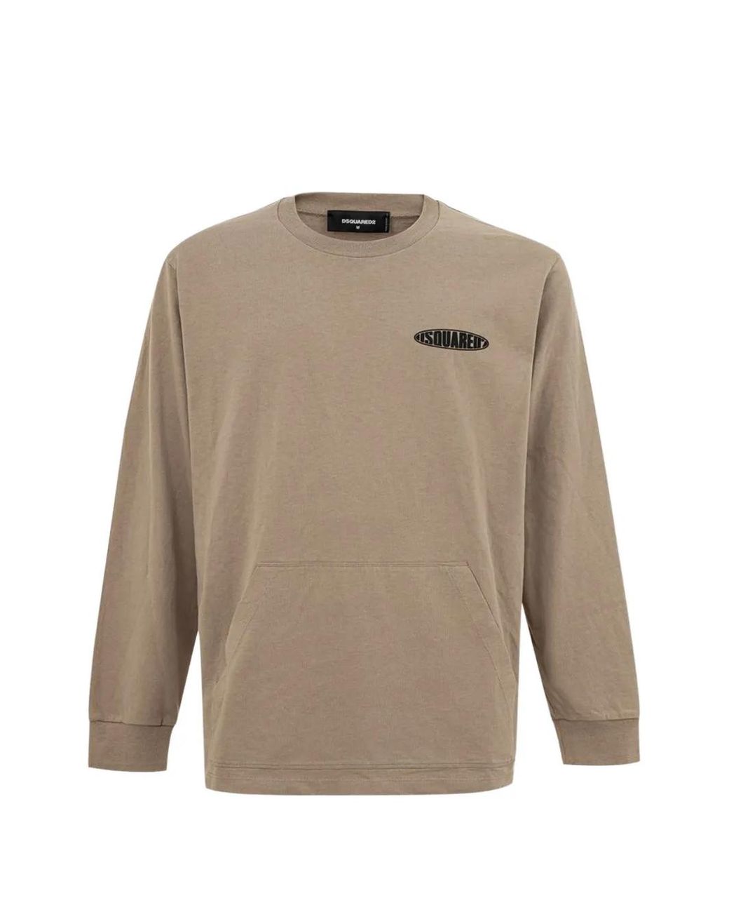 DSquared² Natural Logo-Print Kangaroo-Pocket T-Shirt for men