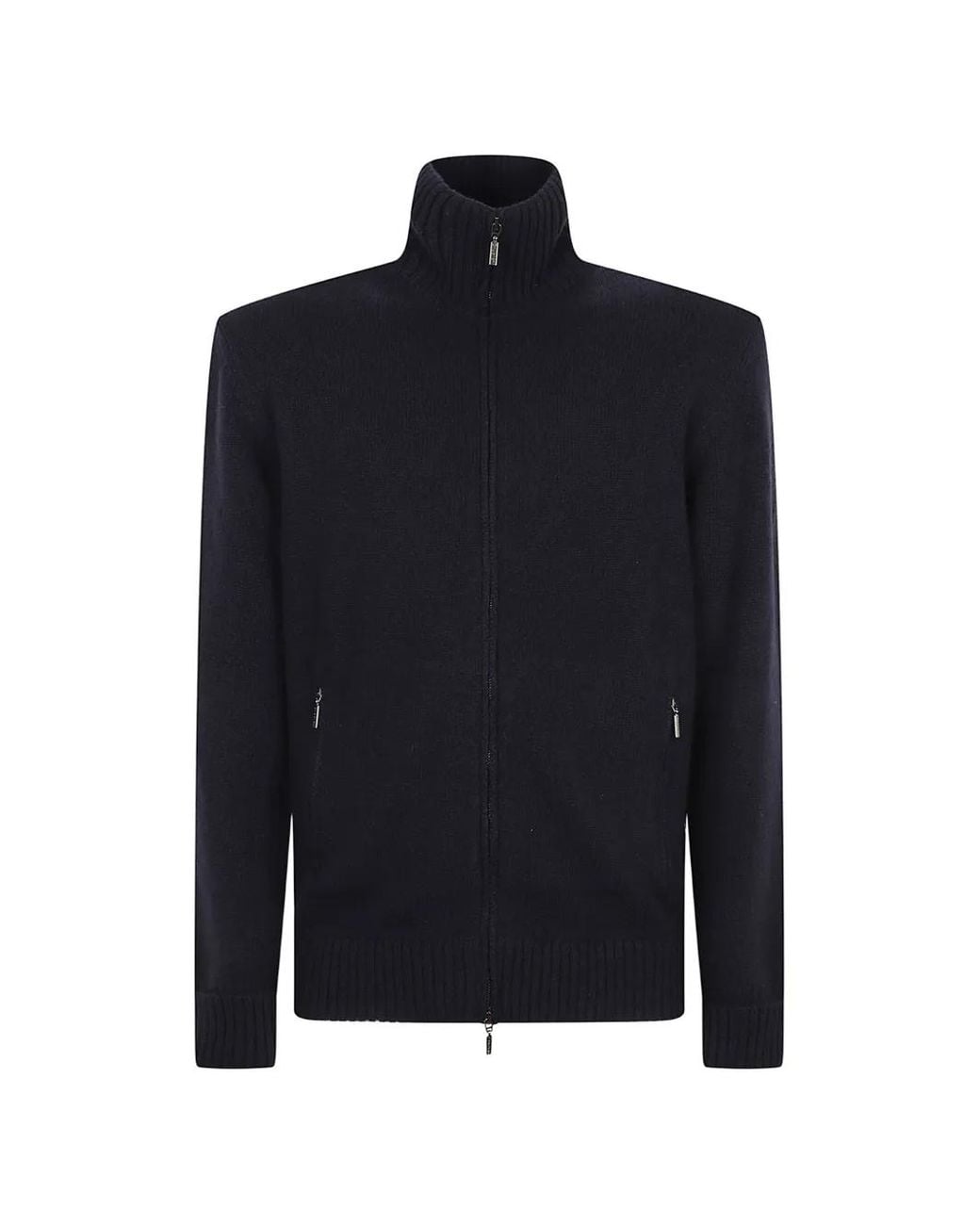 Cruciani Blue Zip-Up Knitted Cardigan for men