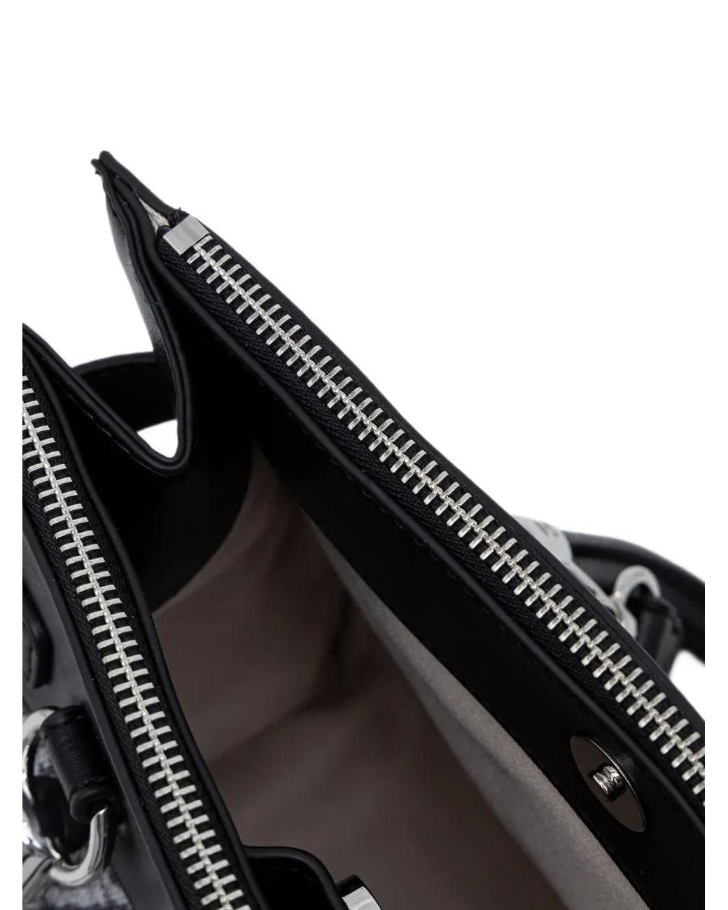 Liu Jo Black Small Satchel Bag Denim-Effect