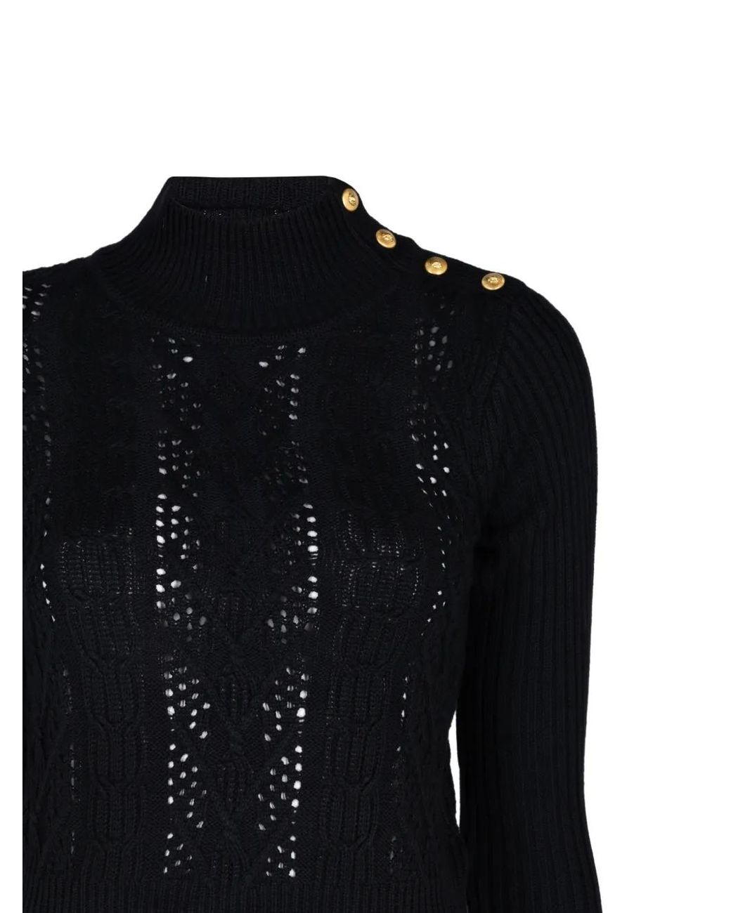 L'Agence Black Kamdyn Cable-Knit Sweater