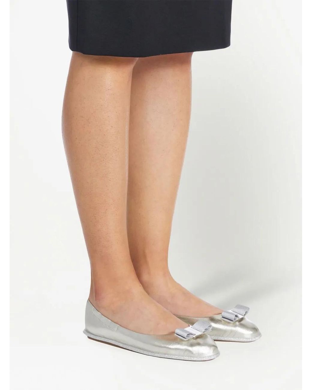 Ferragamo White Nomadic Stories Ballet Flats