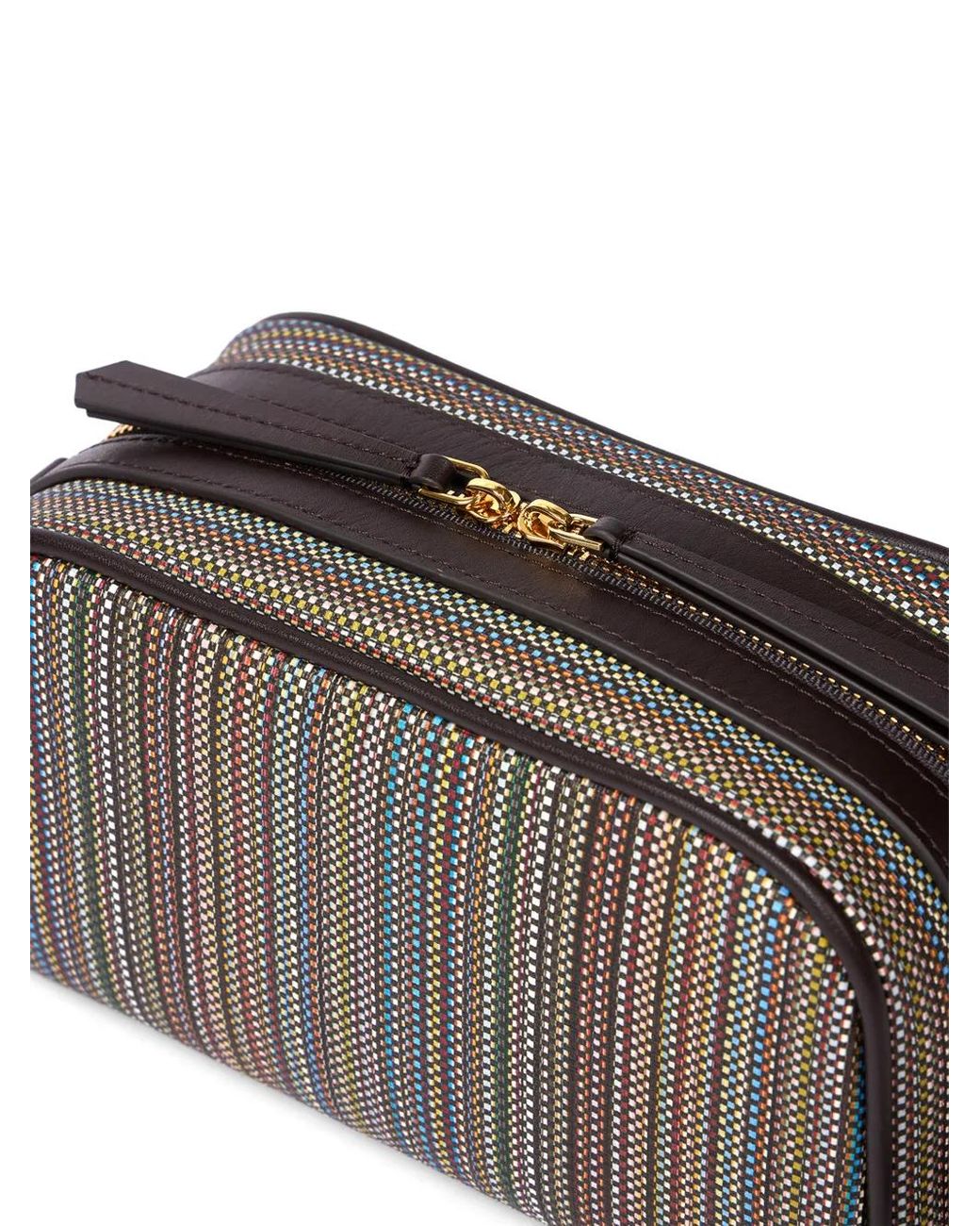 Paul Smith Brown Signature Stripe Cross Body Bag